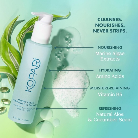$5❤️‍🔥 ONLY 1! Kopari Marine Clean Purifying Gel Cleanser Travel Size 🌊 NEW - Picture 3 of 6